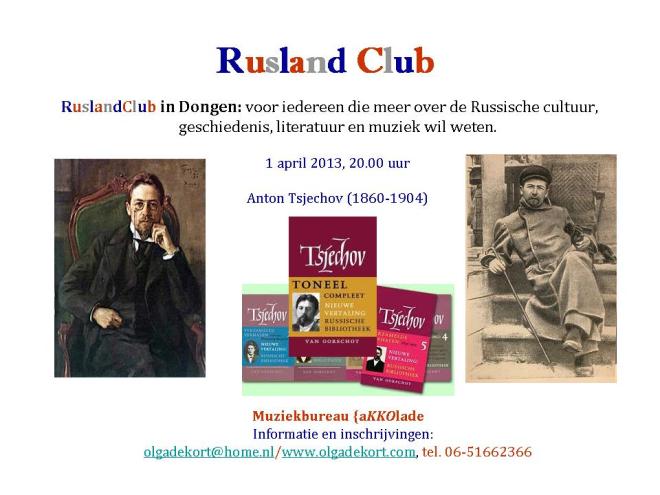 RuslandClub lezing, 1 april 2013-Anton Tsjechov - OdeKort